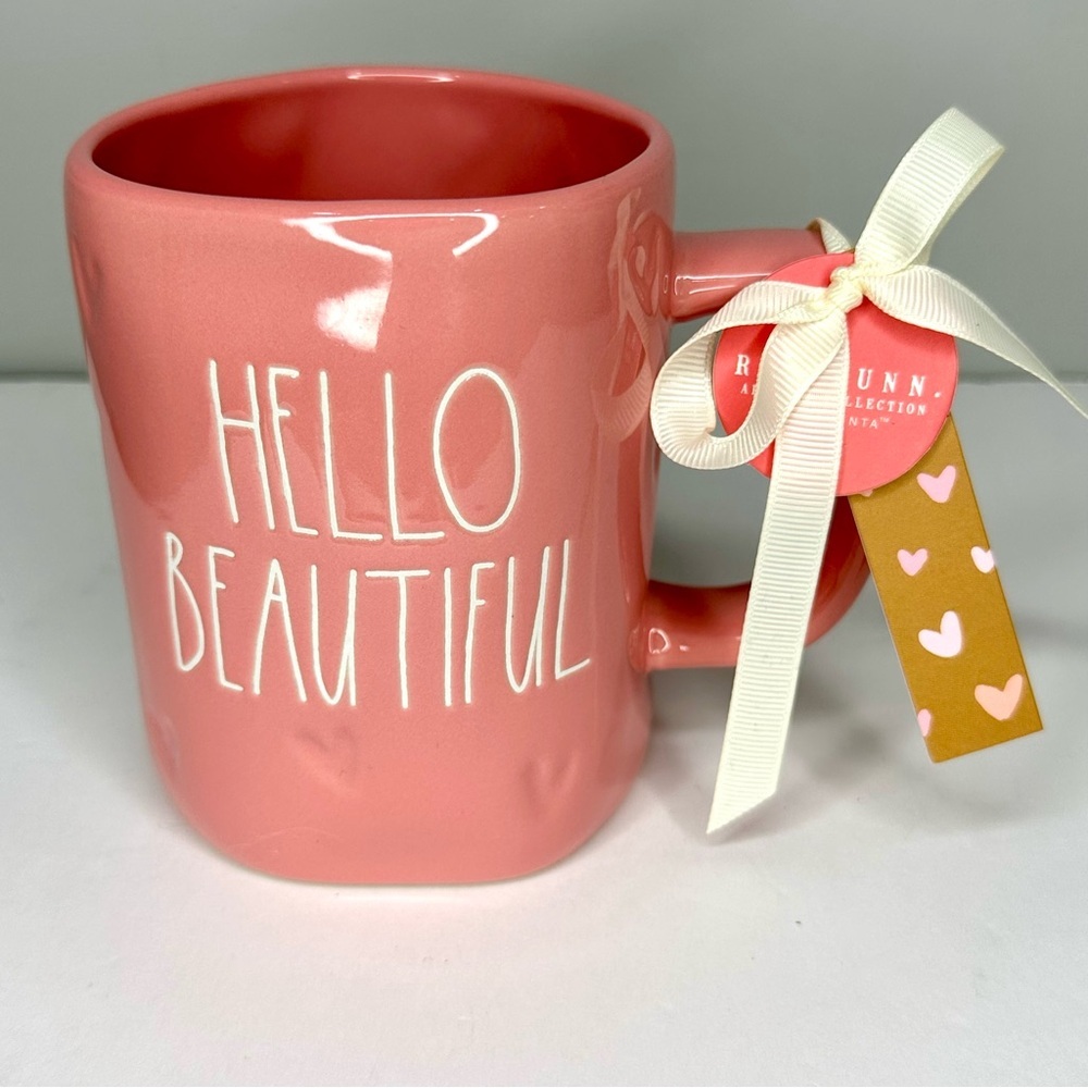 Rae Dunn Pink Hello Beautiful Coffee Mug